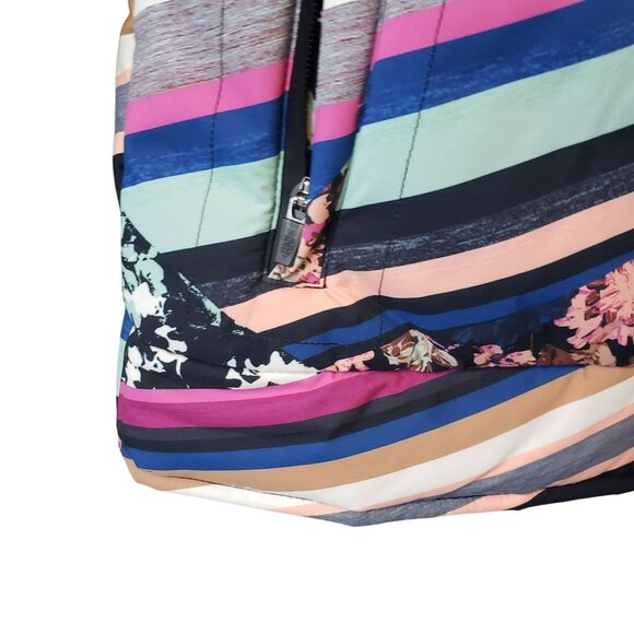 Free People Movement Bunny Slope Ski Jacket Colorful Stripe Floral Puffer Pink - Picture 14 of 16